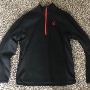 Black and Red Spyder Quater Zip
